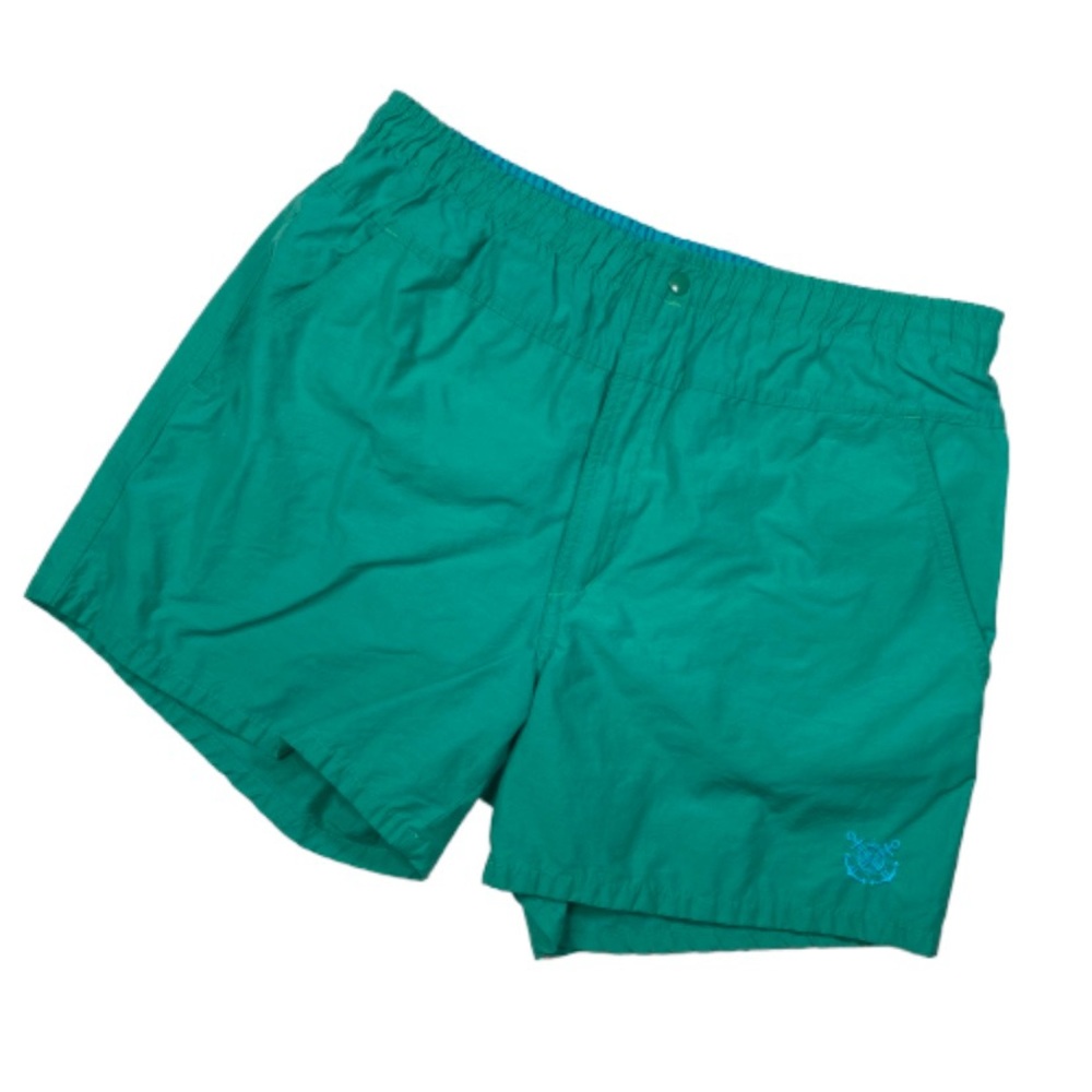 Vintage swim shorts athletic running nylon green